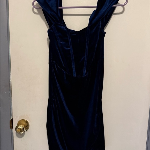 Cider Soft Solid Velvet Mini Dress - Picture 2 of 7